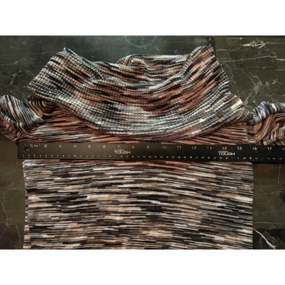 Covington Womens Blouse Top Cowl Neck Size Small S Sm Brown Geometric Fall Shirt - Picture 13 of 15